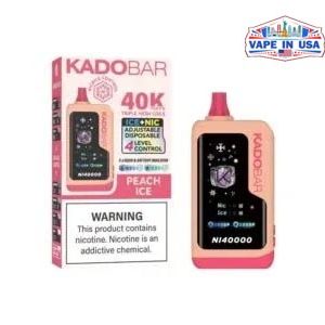 Peach Ice – Kado Bar NI 40K Puffs – Ice+Nic Control